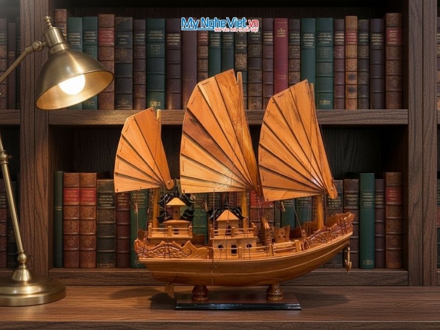 Thuyền Rồng Vịnh Hạ Long gỗ hương 40cm MNV-TB16/GH