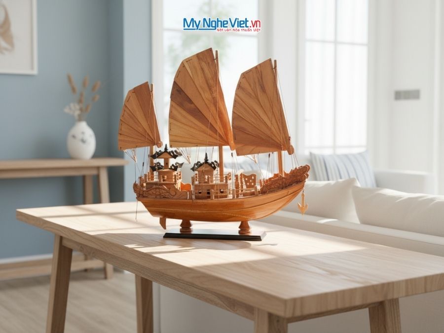 Thuyền Rồng Vịnh Hạ Long gỗ hương 40cm MNV-TB16/GH
